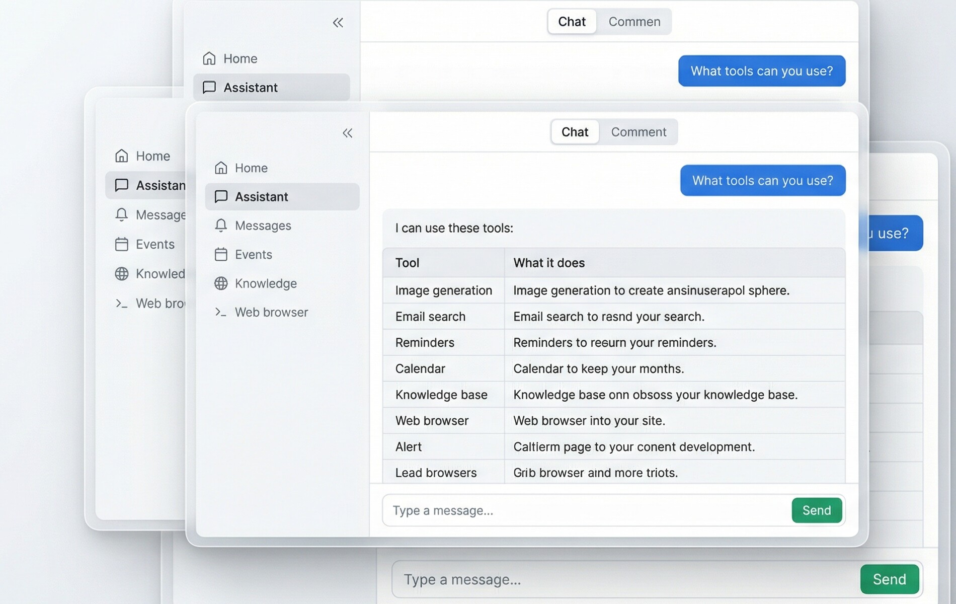 Nilo conversation showing practical business tasks being handled through simple conversation